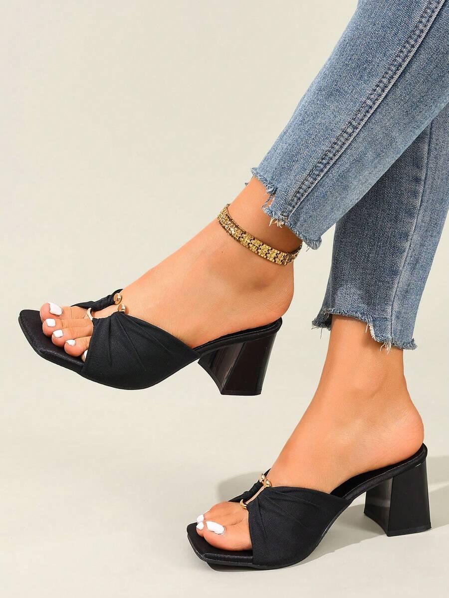 SHEIN CZARNE KLAPKI OBCAS S06__36,5