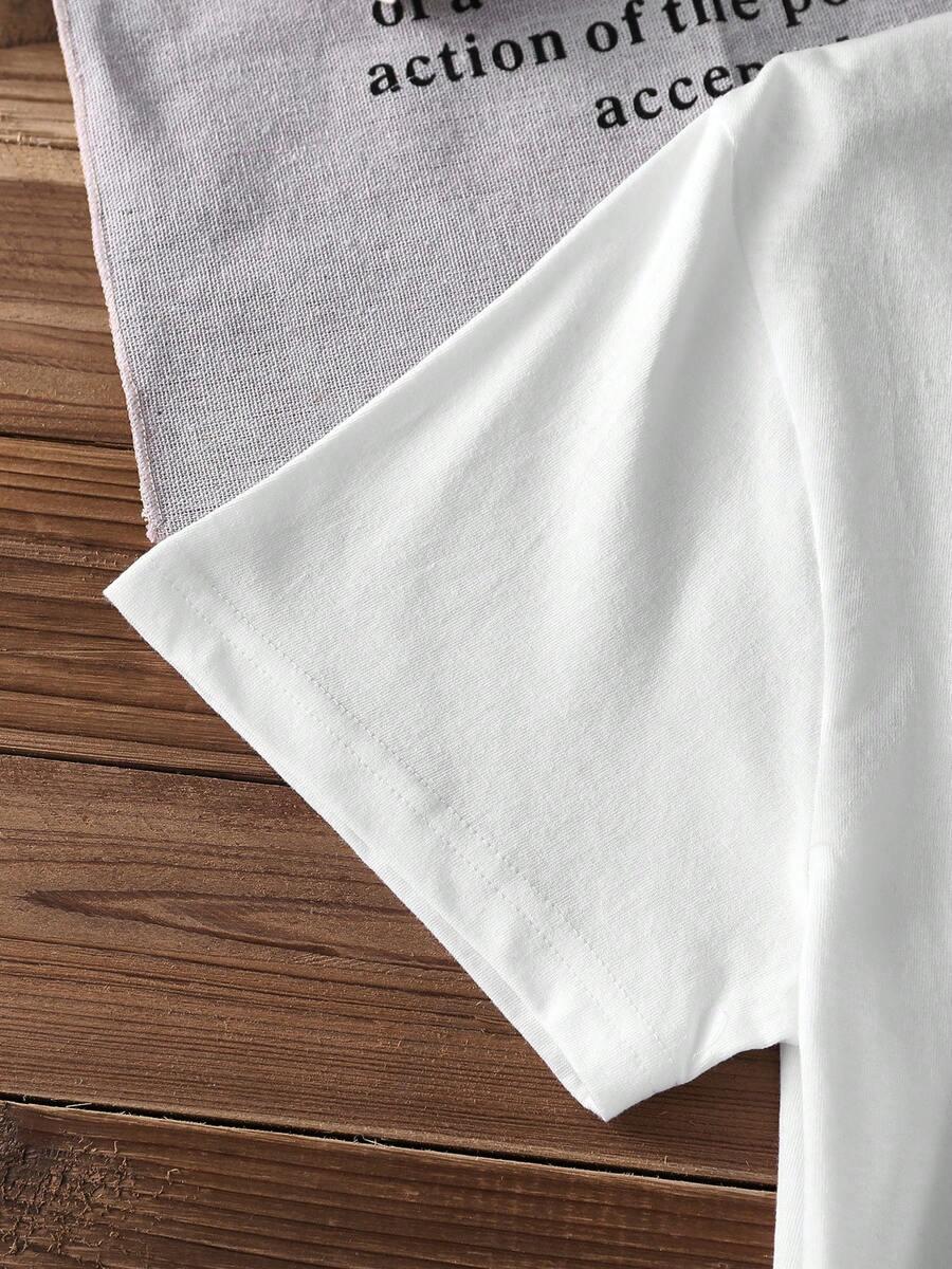 SHEIN LUŹNY T-SHIRT PRINT S06__L