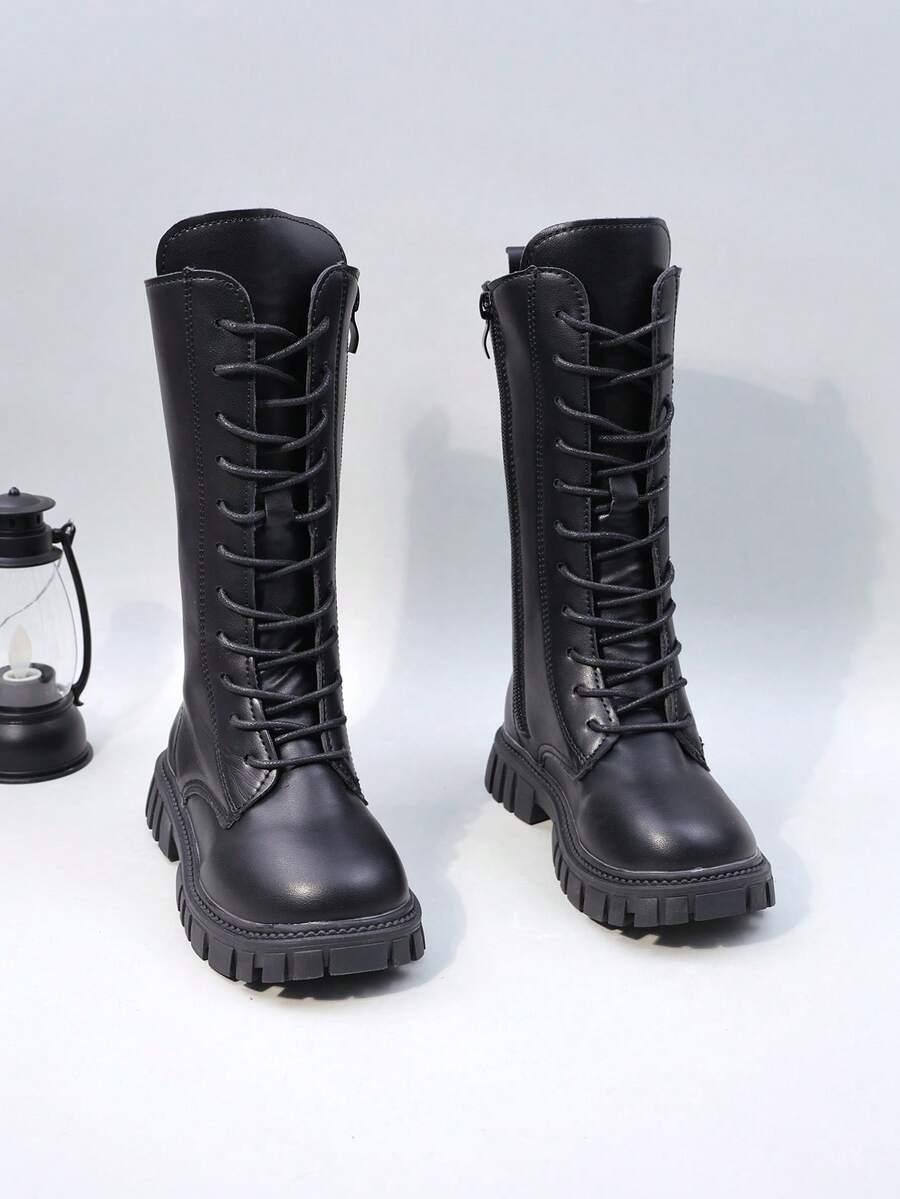 SHEIN CZARNE SZNUROWANE KOZAKI W01__32