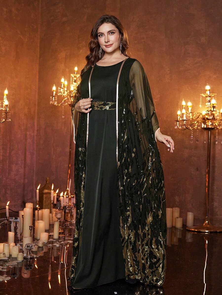 SHEIN CZARNA SUKIENKA ZDOBIENIA NARZUTKA KOMPLET S06__54