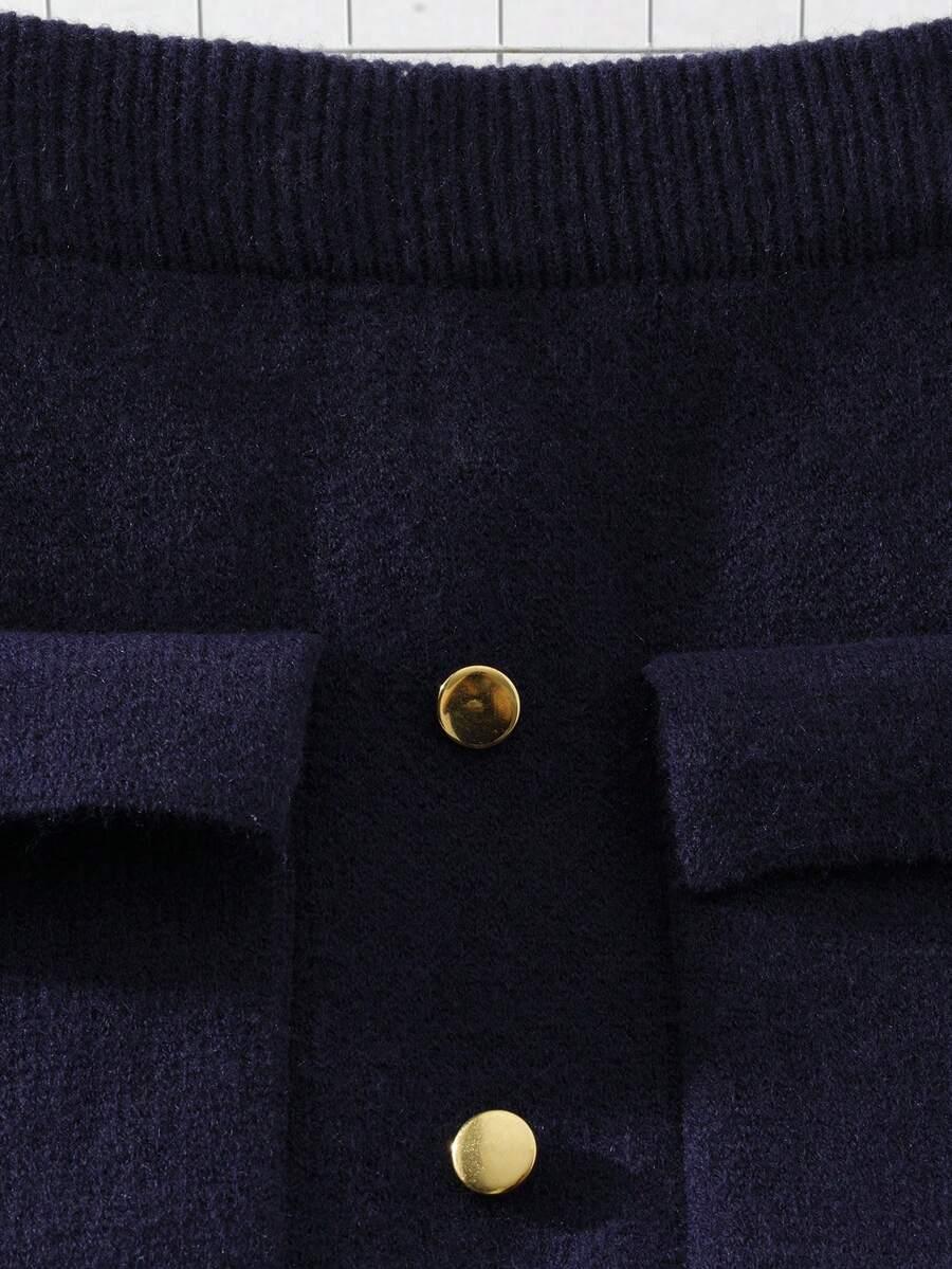 SHEIN SWETER SPÓDNICA KOMPLET DZIANINOWY S06__L