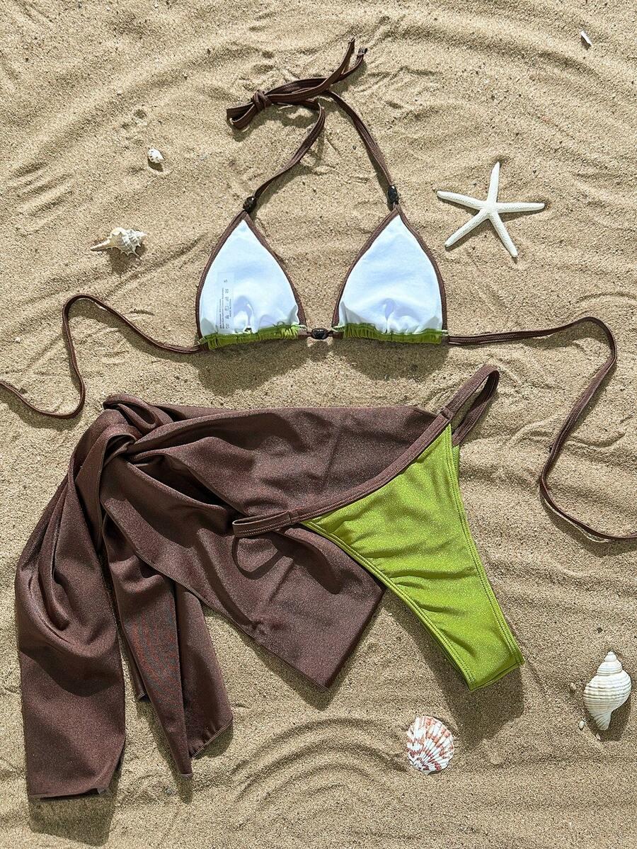 SHEIN TRZYCZĘŚCIOWY STRÓJ KĄPIELOWY S09__S