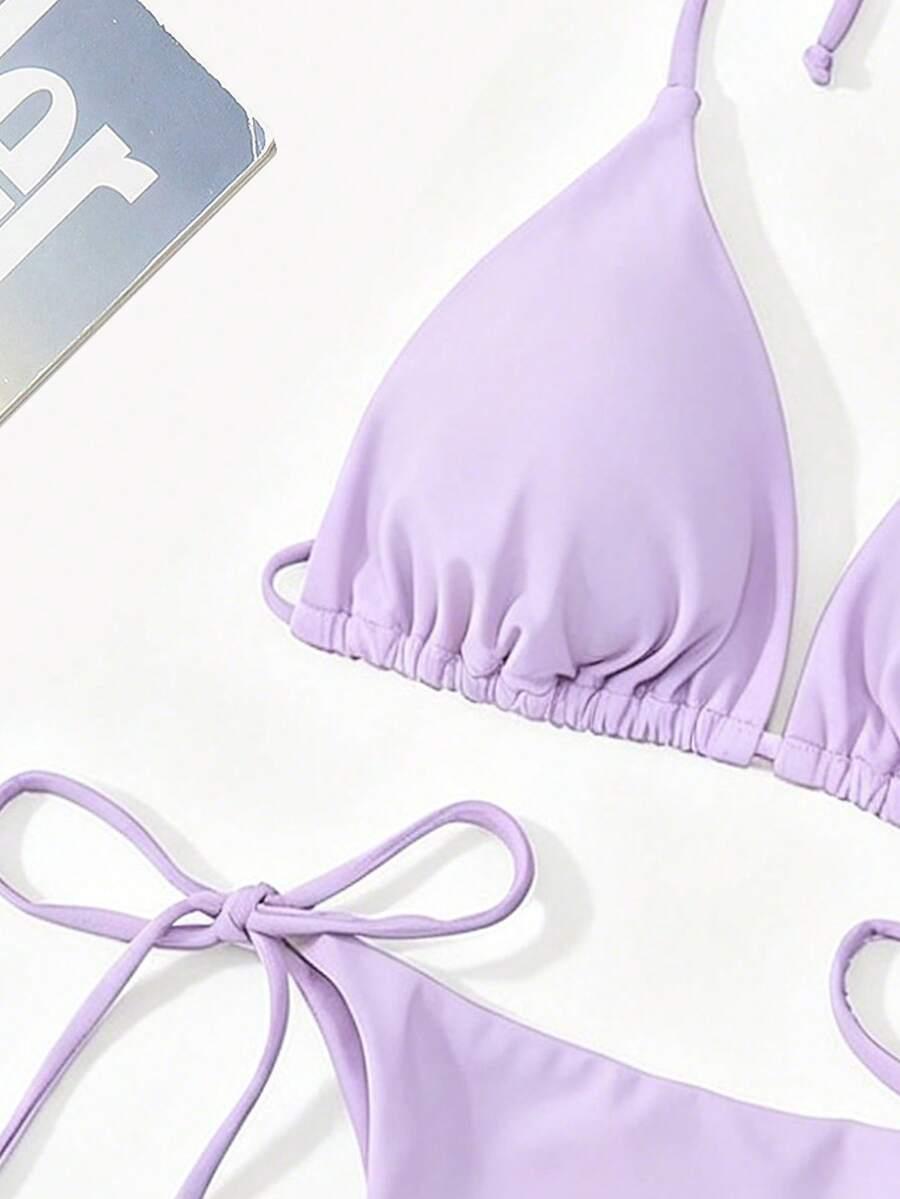 SHEIN FIOLETOWY DWUCZĘŚCIOWY STRÓJ KĄPIELOWY S09__S