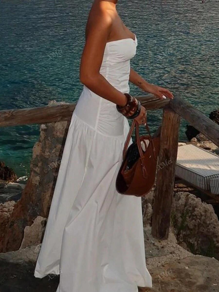 SHEIN BIAŁA MAXI SUKIENKA S06__XS
