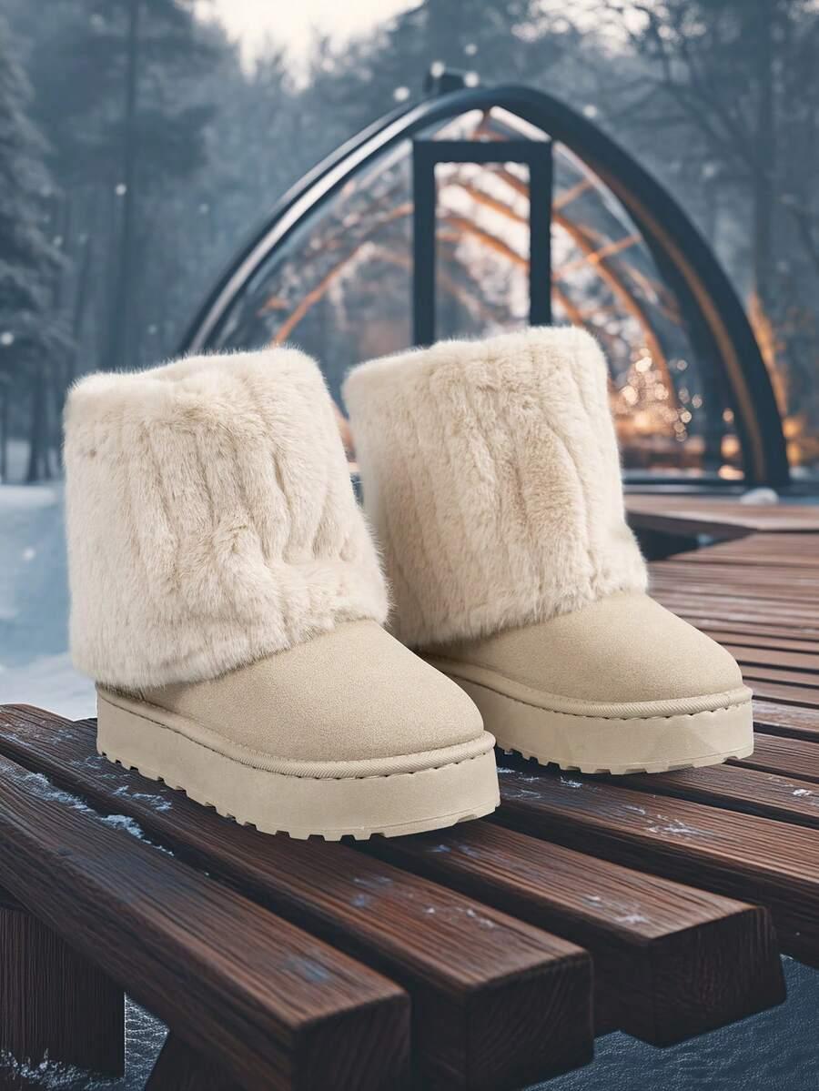 SHEIN BEŻOWE ŚNIEGOWCE FUTERKO W01__39,5