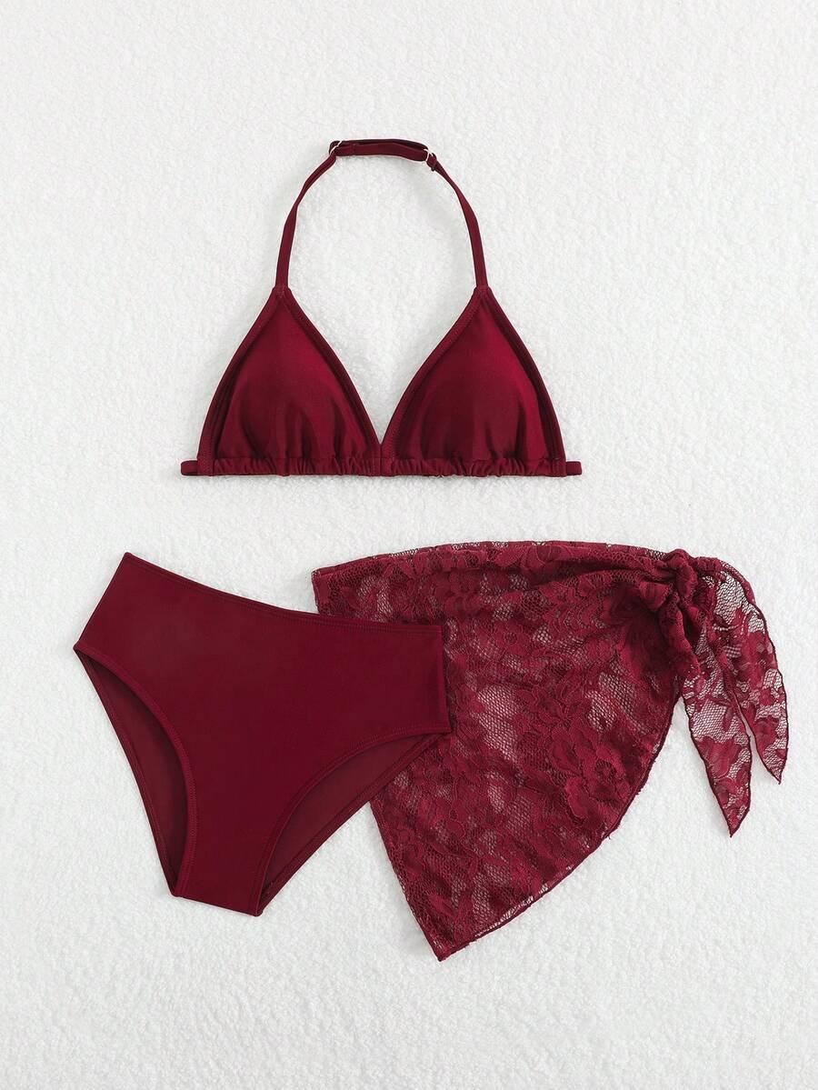 SHEIN DWUCZĘŚCIOWY STRÓJ KĄPIELOWY SPÓDNICA KOMPLET S09__122-128CM