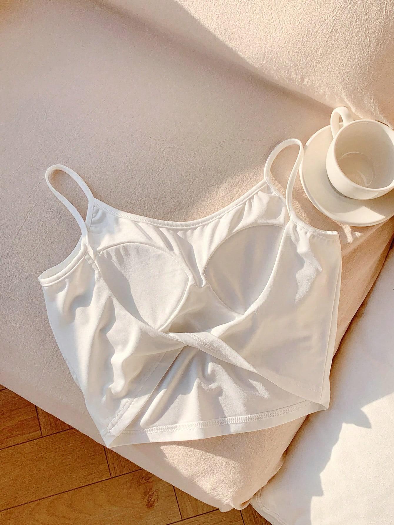 SHEIN BIAŁY TOP NA RAMIĄCZKACH S06__L