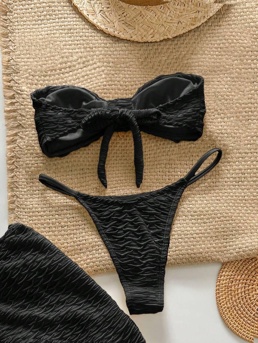 SHEIN TRZYCZĘŚCIOWY STRÓJ KĄPIELOWY S09__XS