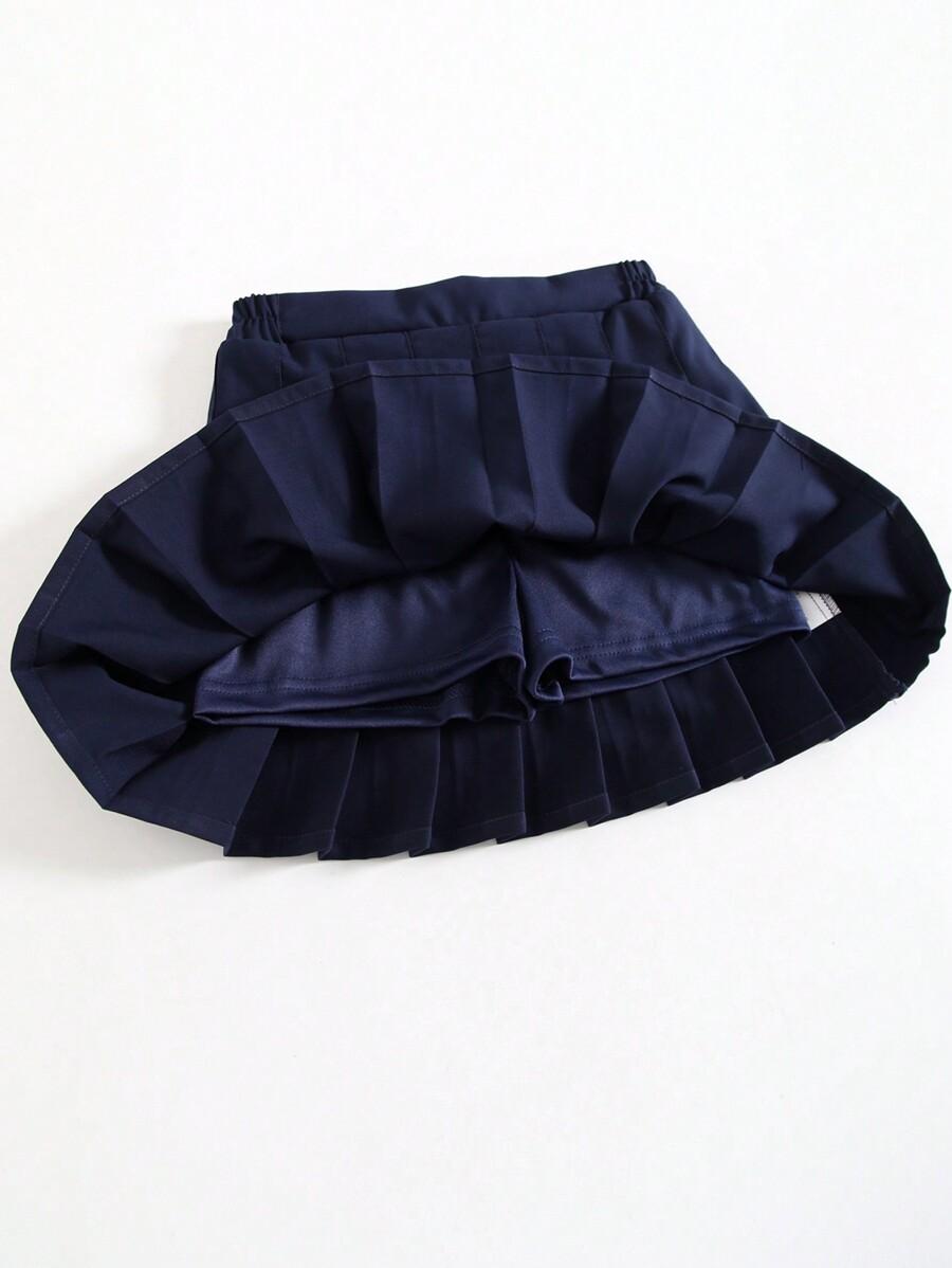 SHEIN GRANATOWA PLISOWANA SPÓDNICA S06__152-158