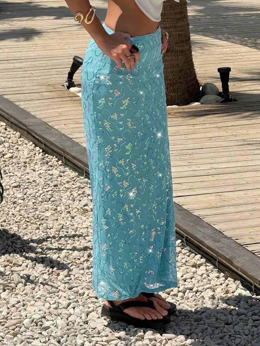 MAINGRL MAXI SPÓDNICA ZDOBIENIE S06__M