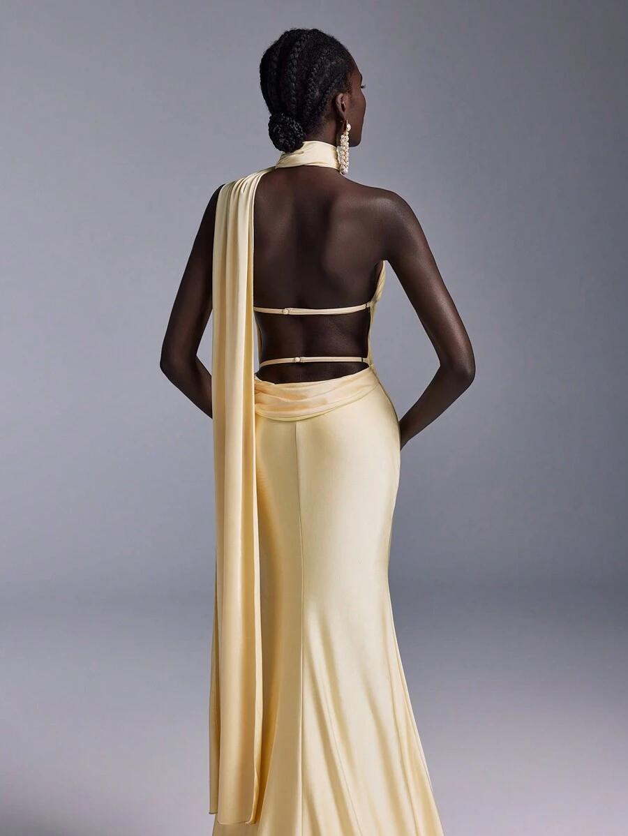 SHEIN ŻÓŁTA MAXI SUKIENKA S06__S