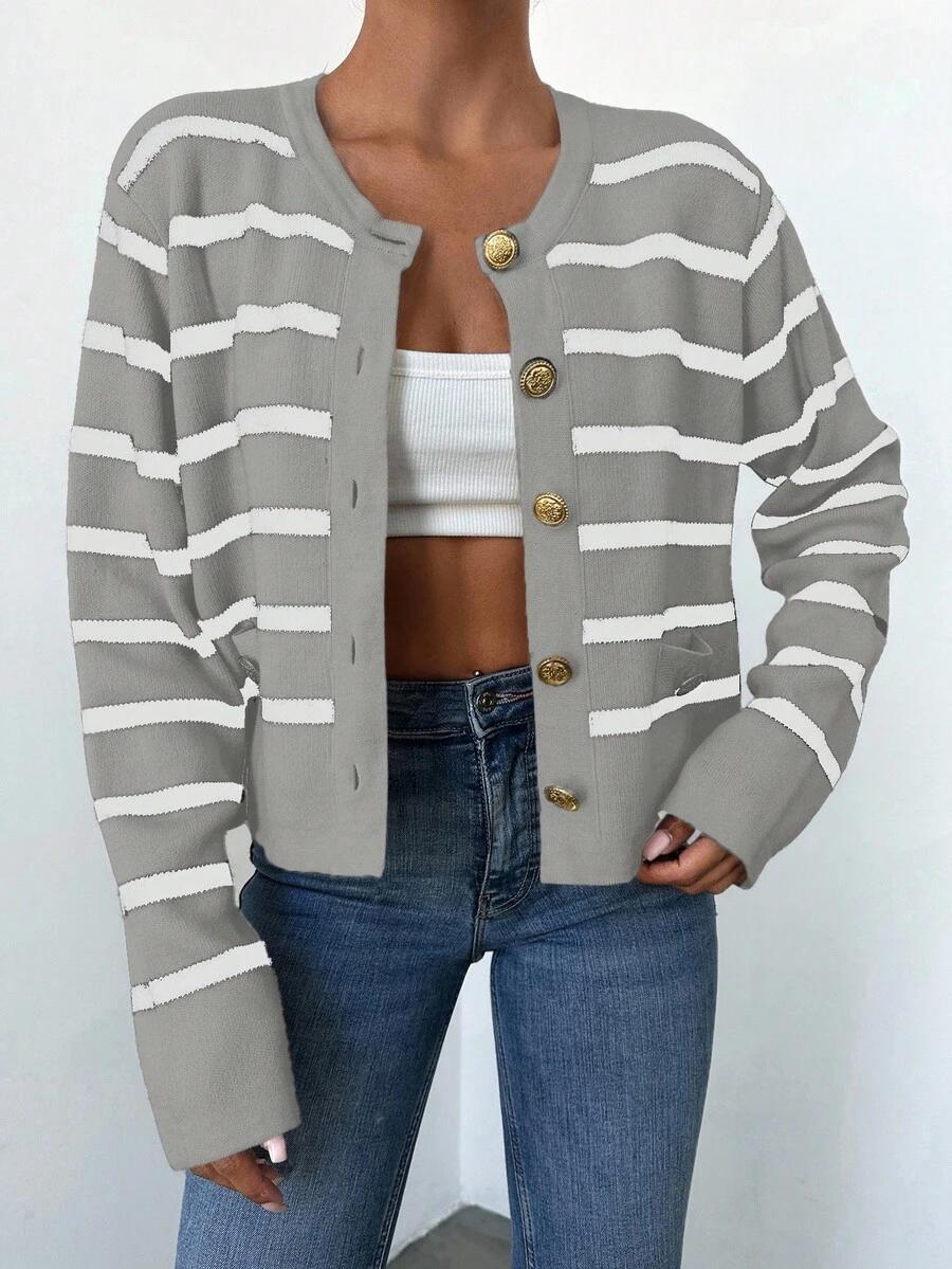 SHEIN SWETER PASKI GUZIKI S06__OS