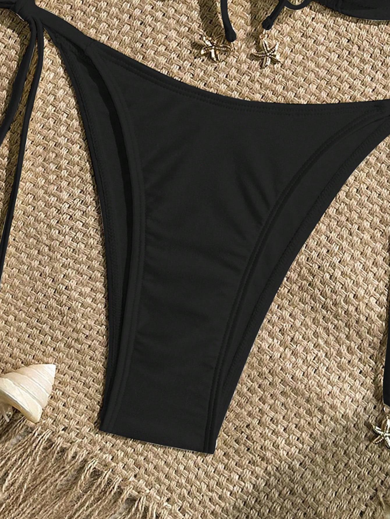 SHEIN CZARNY DWUCZĘŚCIOWY STRÓJ KĄPIELOWY S09__XL
