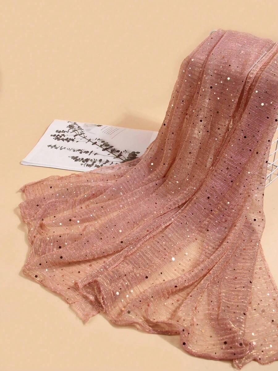 SHEIN RÓŻOWY SZAL ZDOBIENIE S07