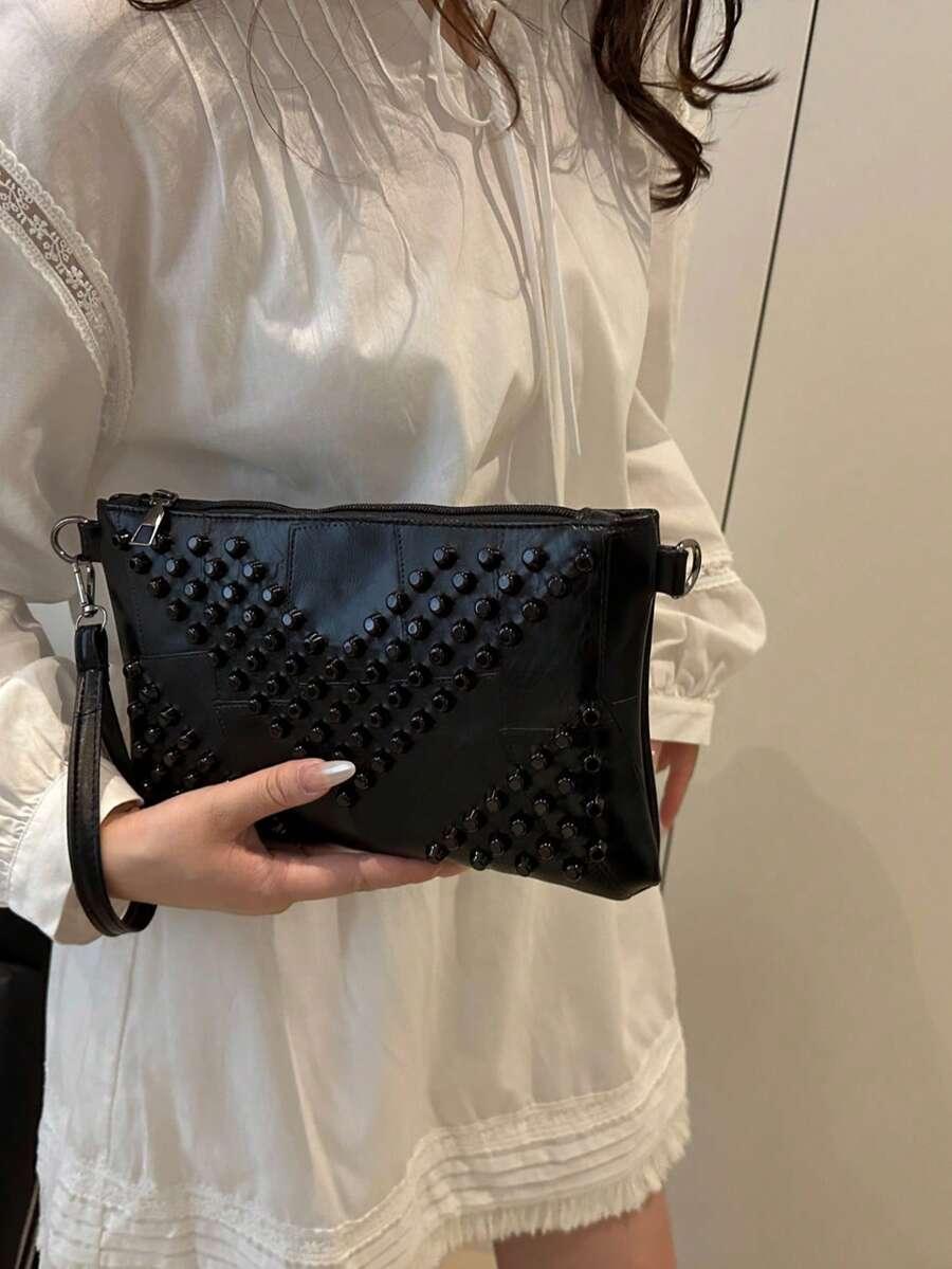 SHEIN CZARNA TOREBKA IMITACJA SKÓRY S07__27X1X17CM