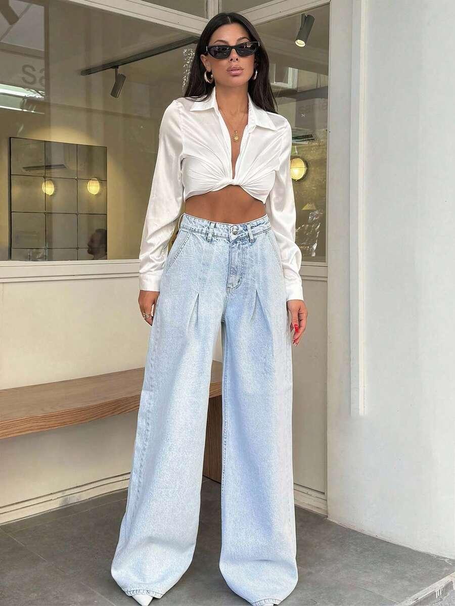 SHEIN NIEBIESKIE SPODNIE JEANS S06__L