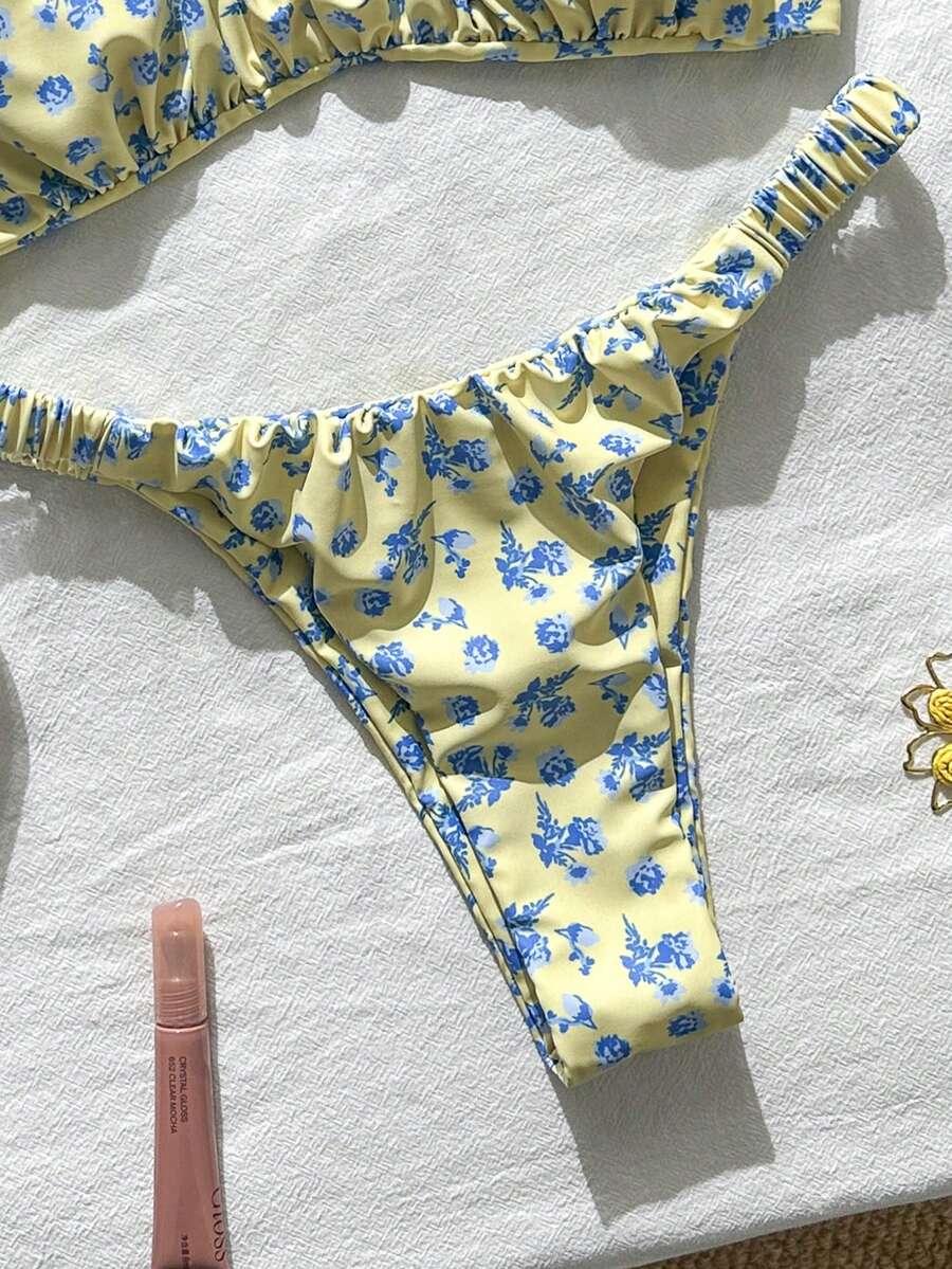 SWIM MOD DWUCZĘŚCIOWY STRÓJ KĄPIELOWY PRINT MARSZCZENIE S09__S