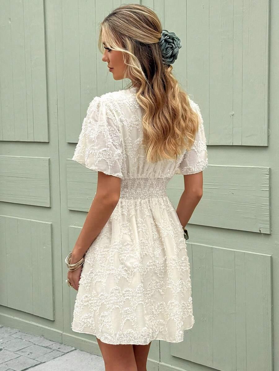 SHEIN KREMOWA MINI SUKIENKA S06__S