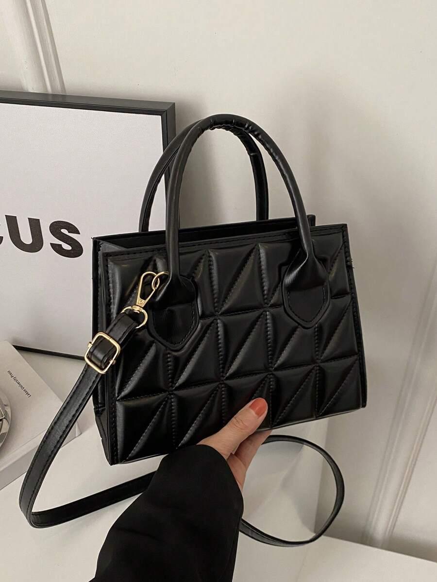 SHEIN CZARNA TOREBKA IMITACJA SKÓRY S07__21,5X9X16
