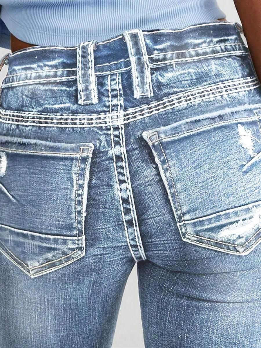 SHEIN NIEBIESKIE JEANSY DZWONY