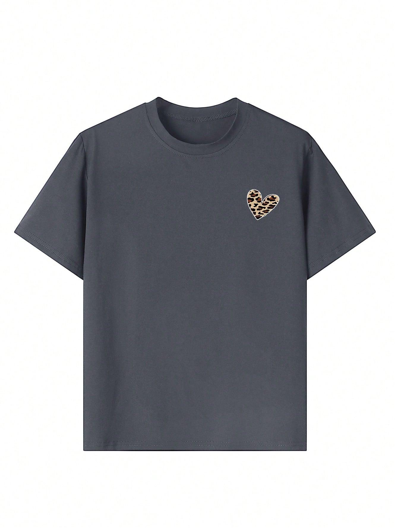 SHEIN SZARY T-SHIRT NADRUK S06__158-164