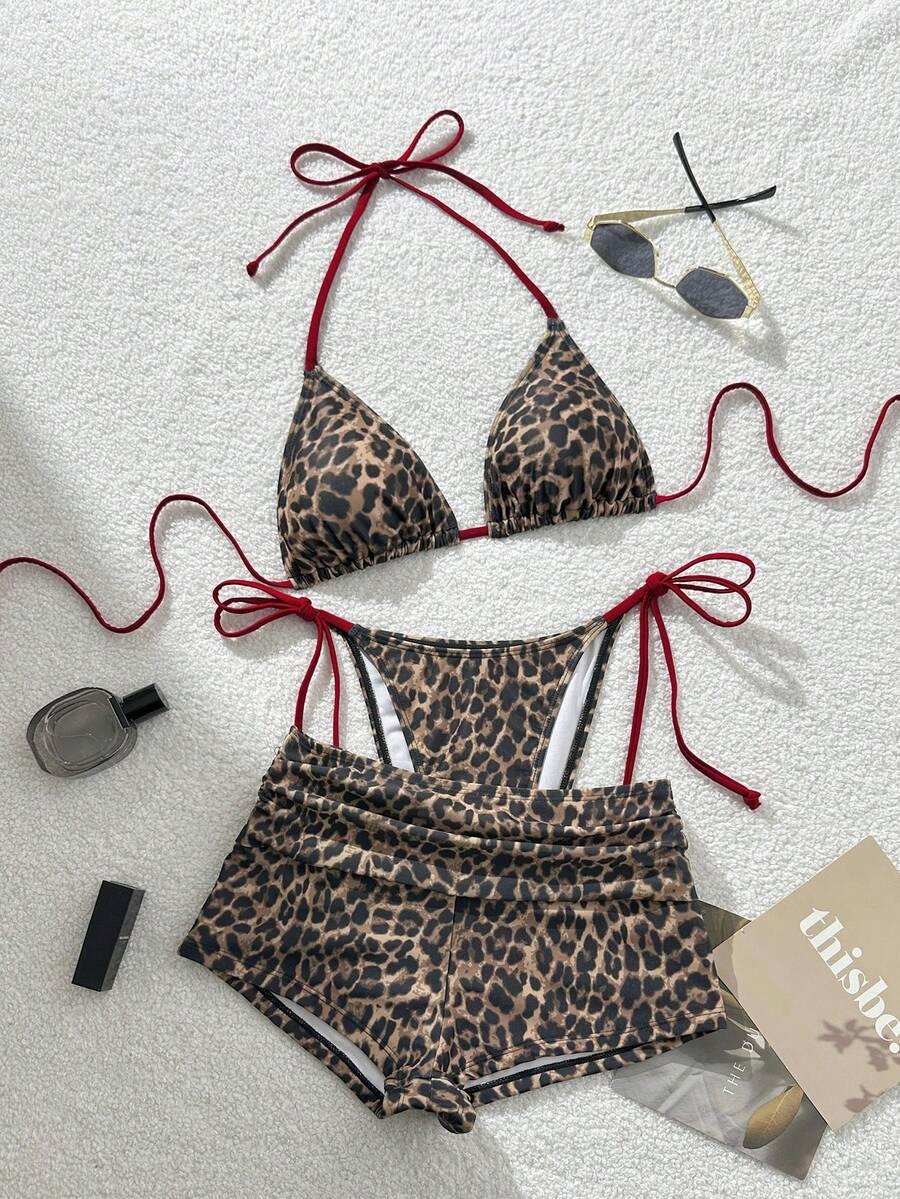 SWIM VCAY TRZYCZĘŚCIOWY STRÓJ KĄPIELOWY ANIMAL PRINT S09__S