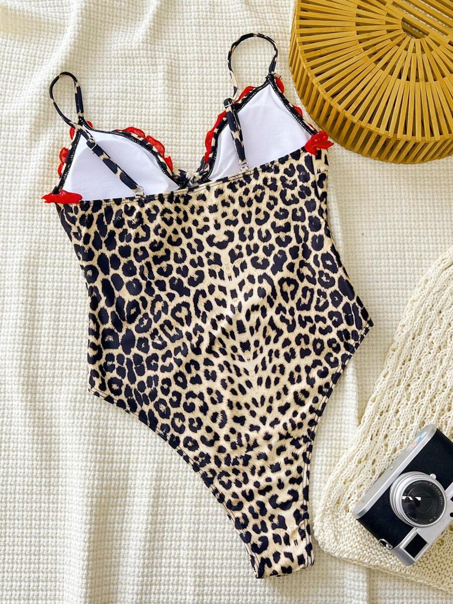 SHEIN JEDNOCZĘŚCIOWY STRÓJ KĄPIELOWY ANIMAL PRINT S06__XL
