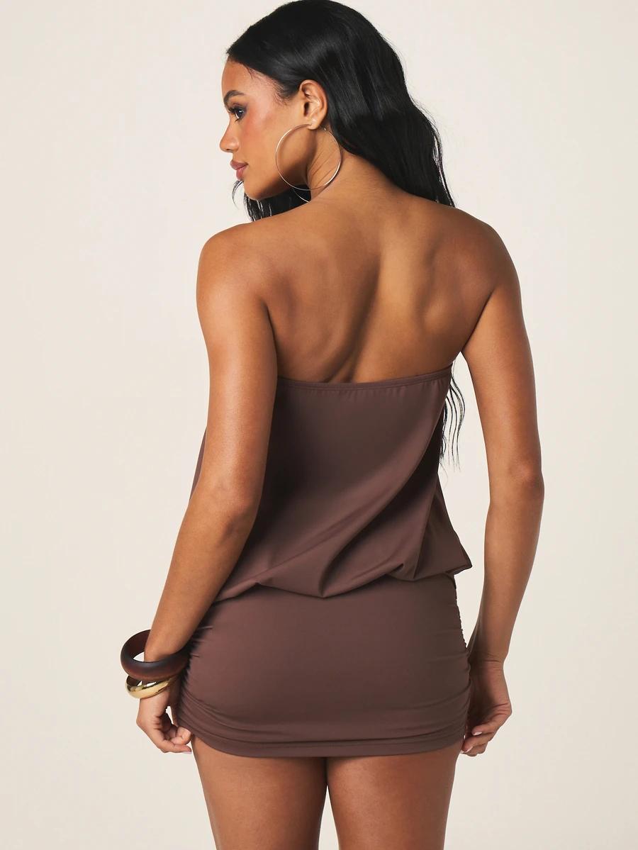 MISSGUIDED BRĄZOWA MINI SUKIENKA S06__M