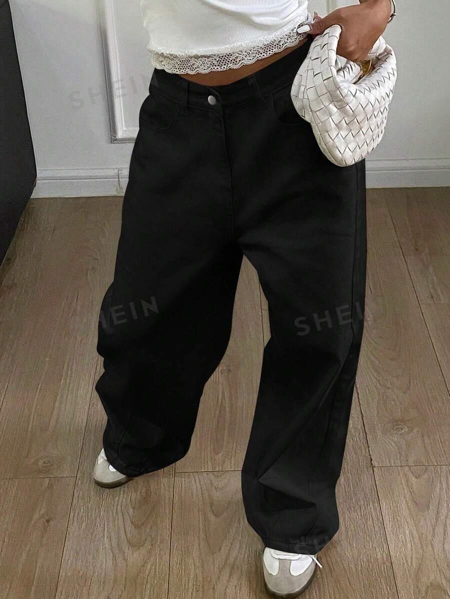 SHEIN CZARNE SPODNIE JEANS S06__S