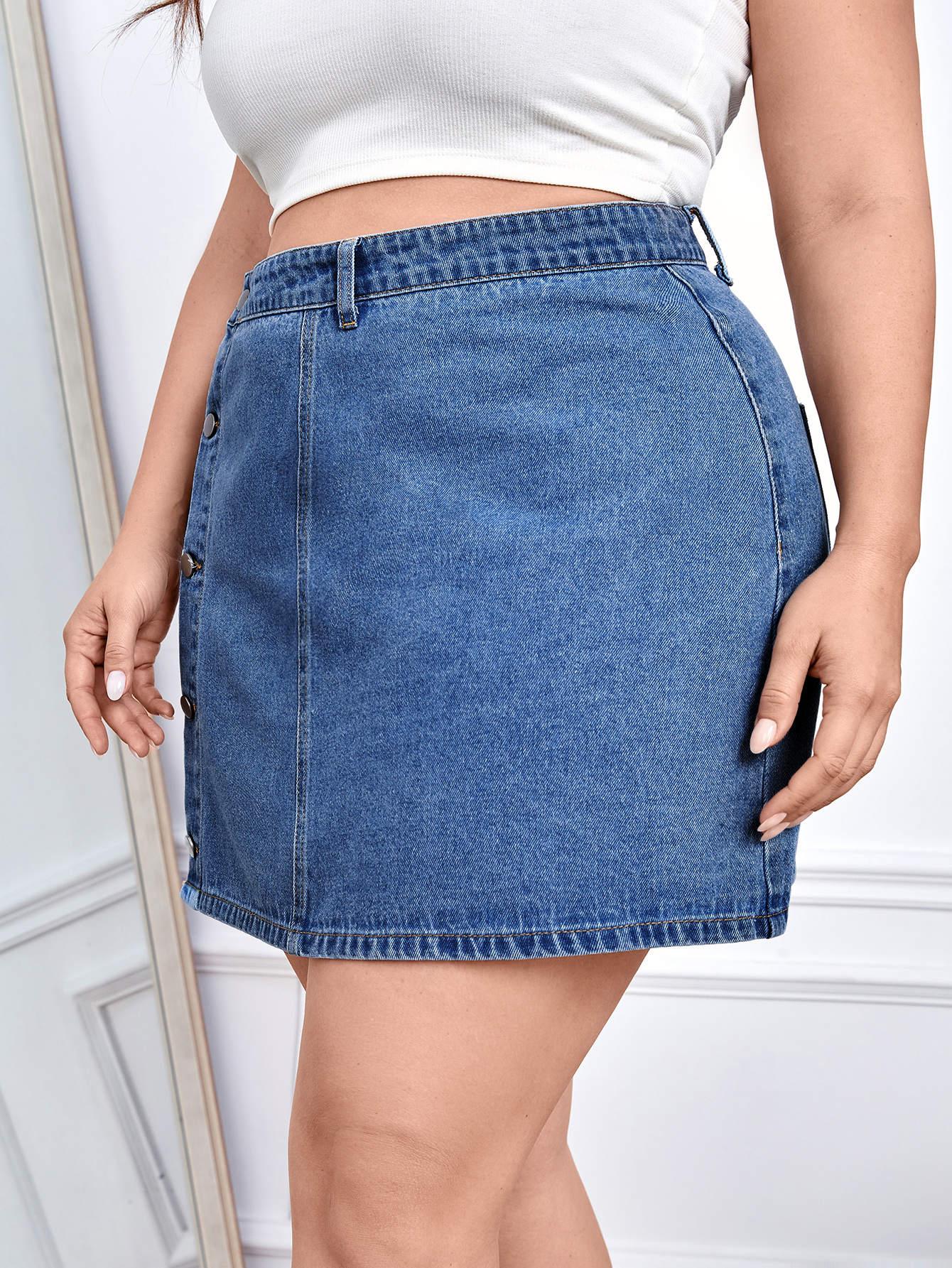 SHEIN PROSTA SPÓDNICA JEANS S06__46