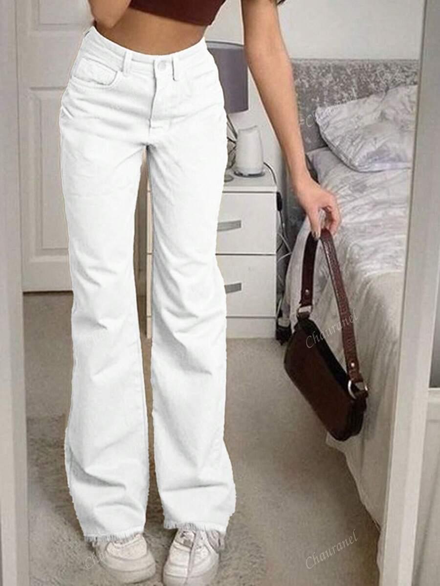 SHEIN BIAŁE SPODNIE JEANS WYSOKI STAN S06__XXL