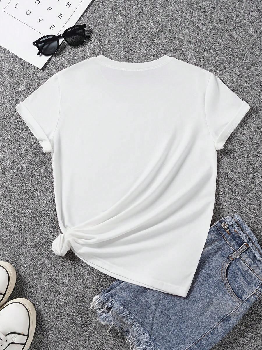 SHEIN BIAŁY T-SHIRT PRINT S06__M