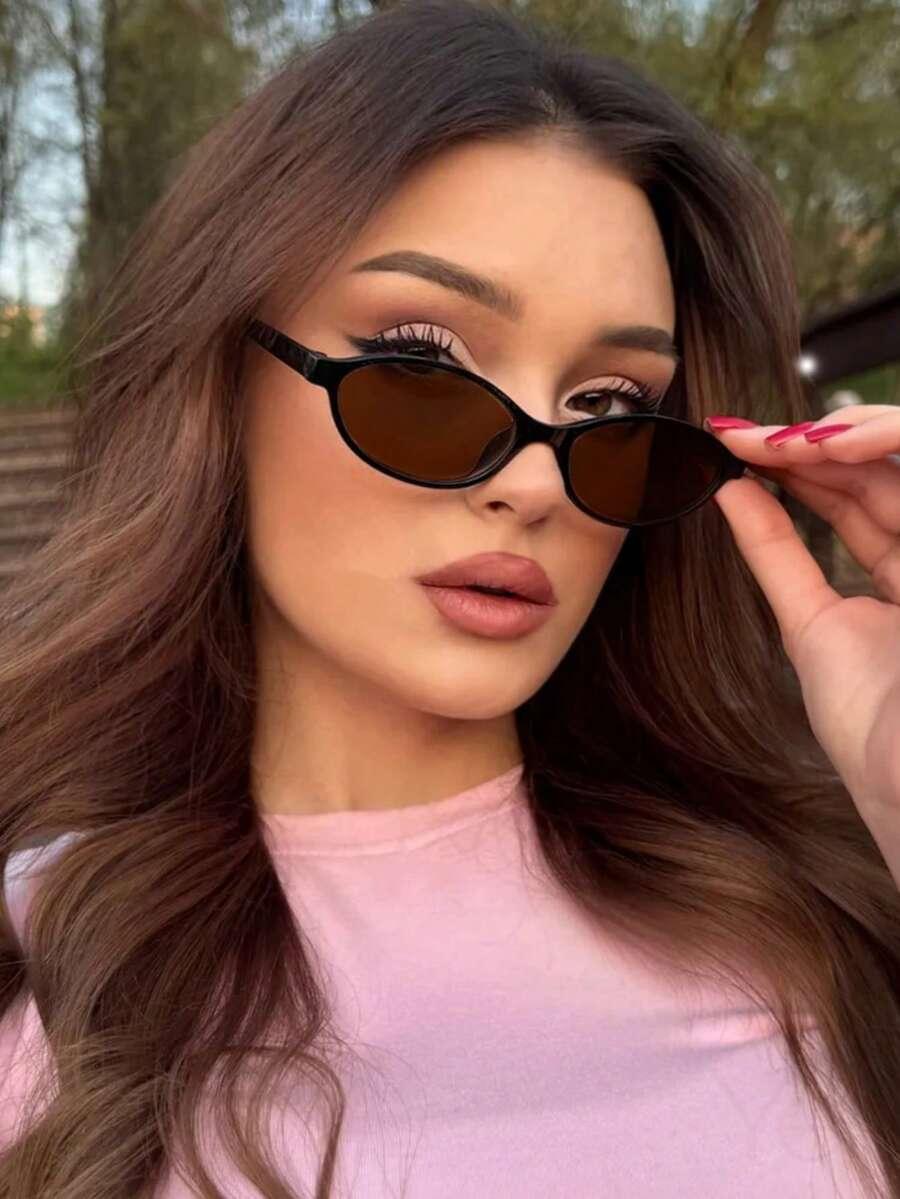 SHEIN OKULARY PRZECIWSŁONECZNE BRĄZOWE SZKŁA S07