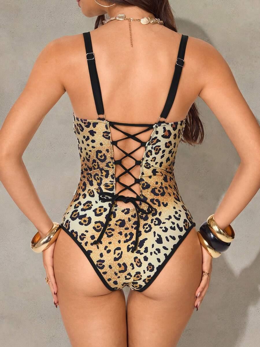 SHAPEWAVE JEDNOCZĘŚCIOWY STRÓJ KĄPIELOWY ANIMAL PRINT S09__L