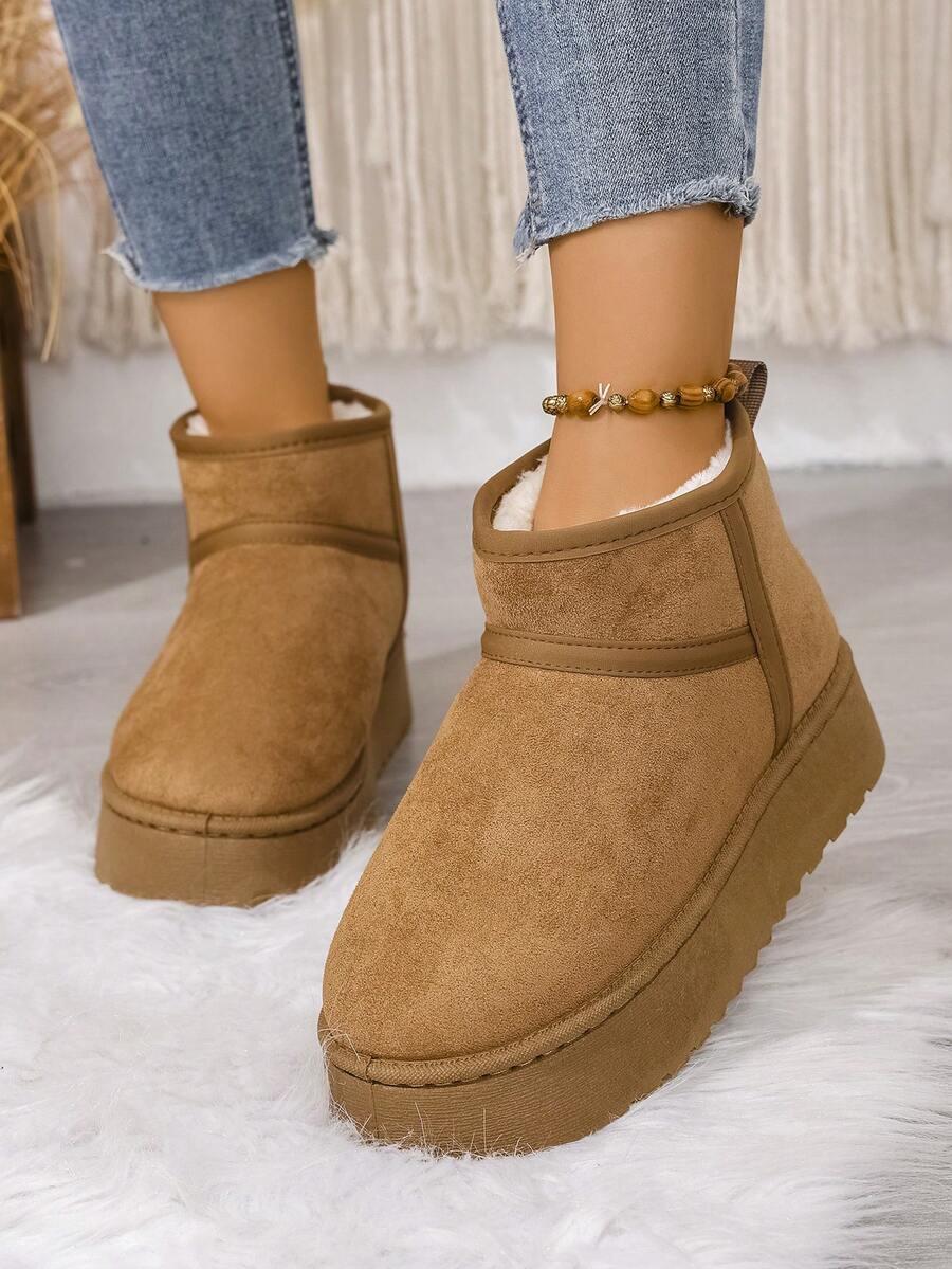 SHEIN BRĄZOWE ŚNIEGOWCE PLATFORMA W01__38