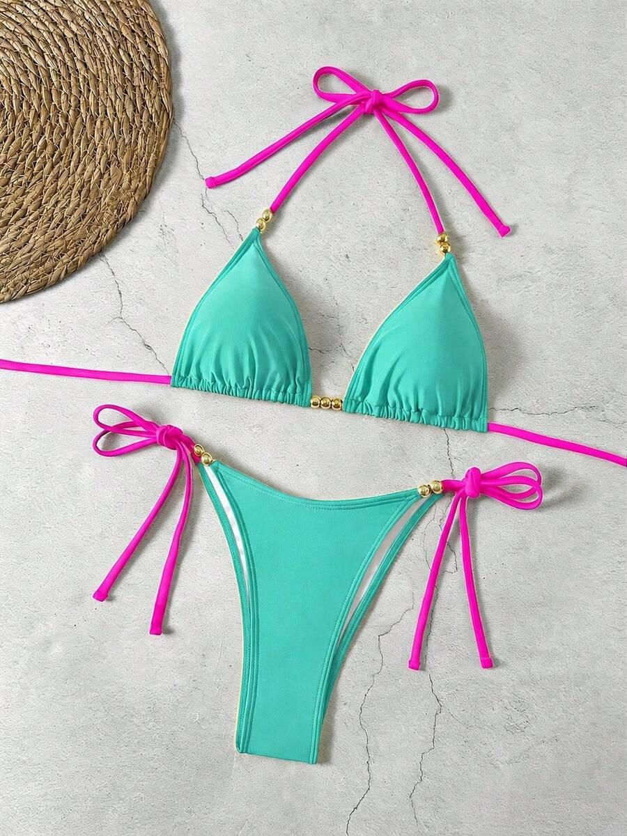 SHEIN DWUCZĘŚCIOWY STRÓJ KĄPIELOWY S09__L