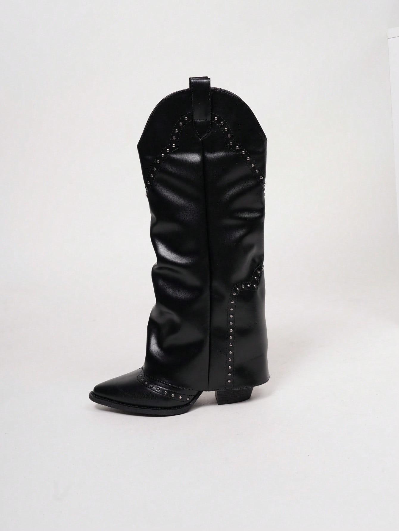SHEIN CZARNE KOZAKI IMITACJA SKÓRY W01__37
