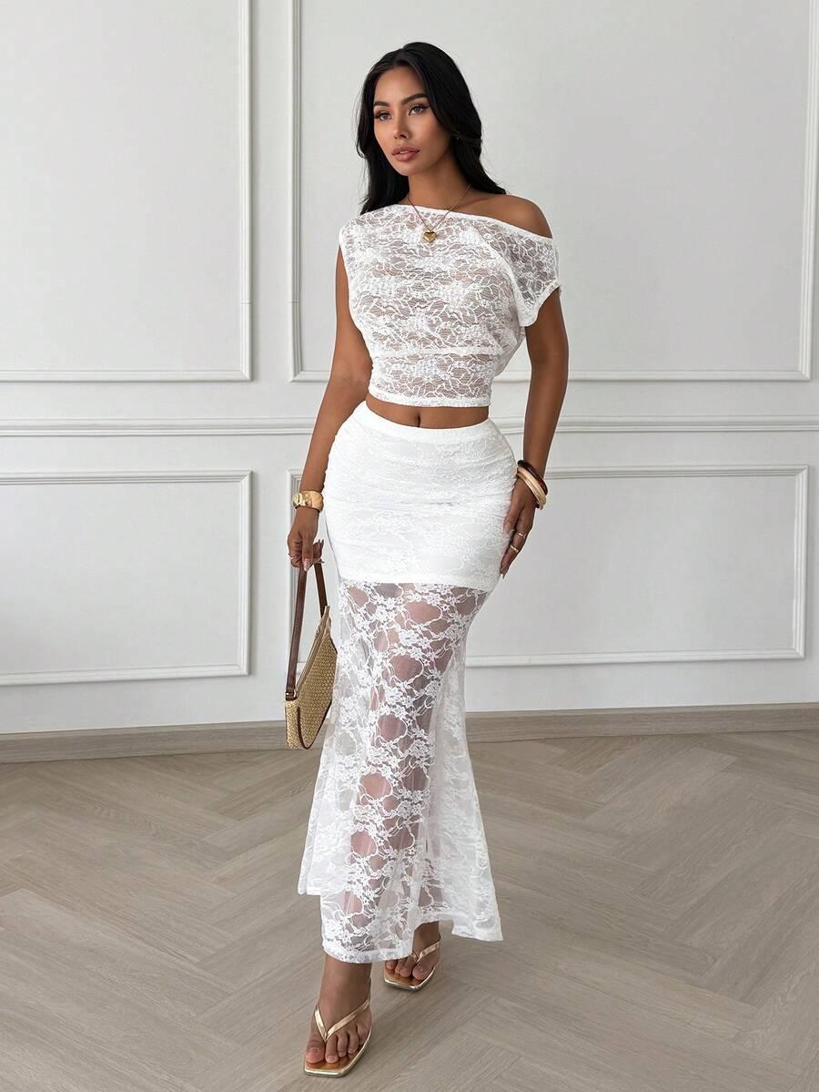 SLAYDIVA BIAŁY TOP KORONKA S09__XS