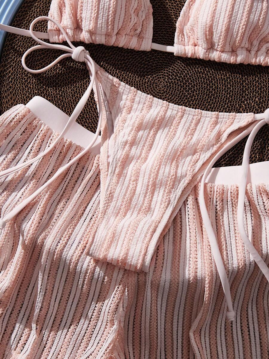 SHEIN DWUCZĘŚCIOWY STRÓJ KĄPIELOWY SPODENKI KOMPLET S09__L