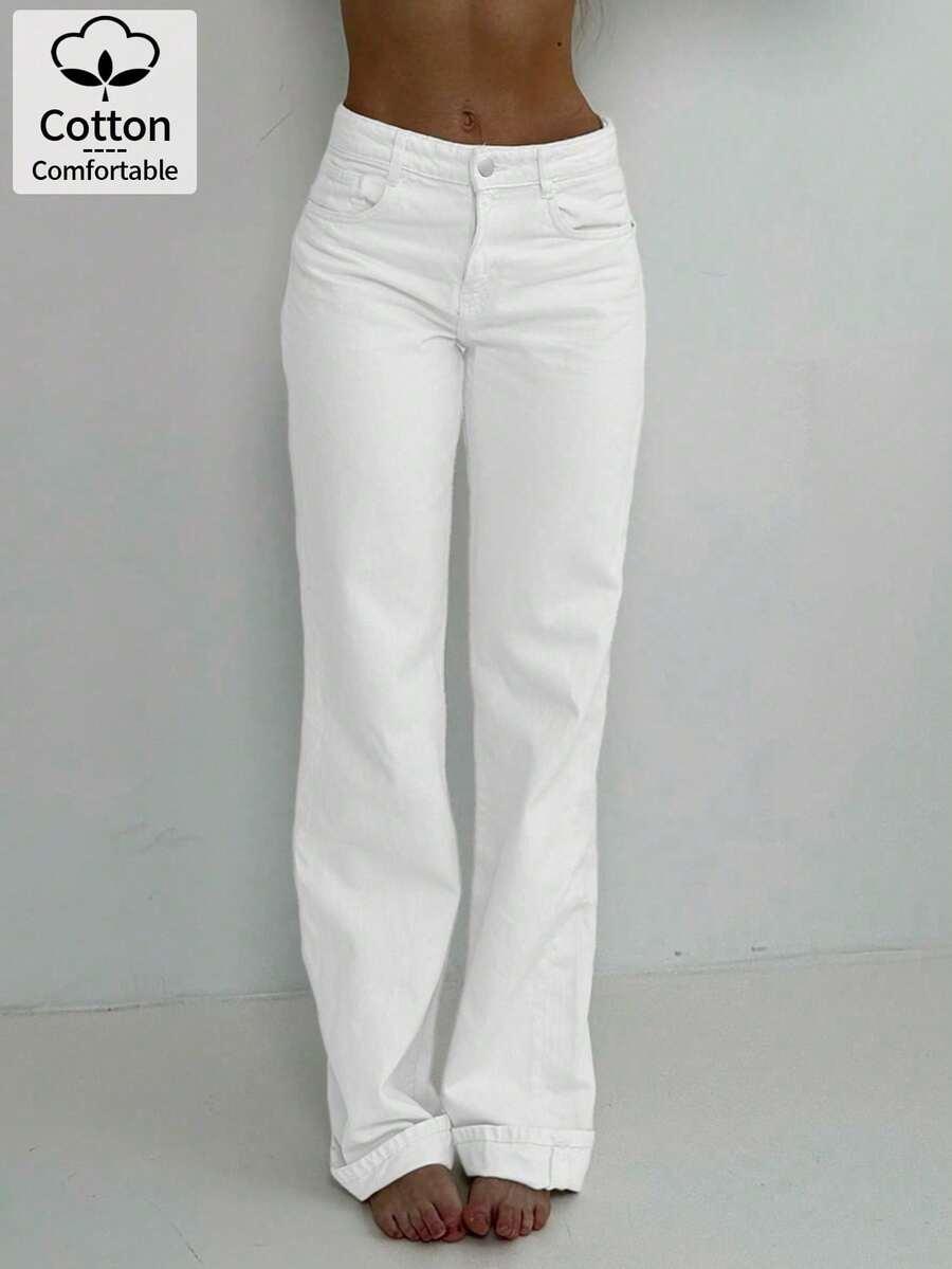 SHEIN BIAŁE SPODNIE JEANS S06__L