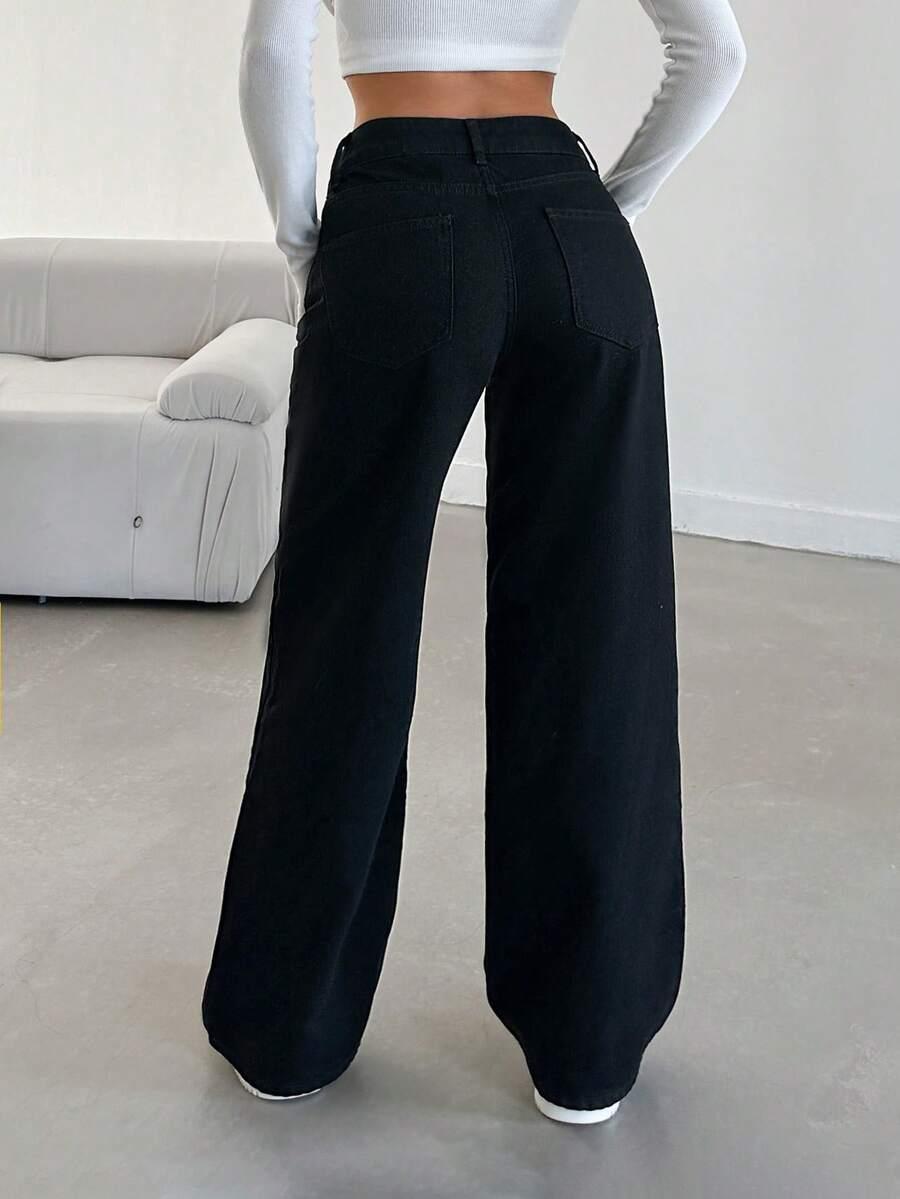 SHEIN CZARNE SPODNIE JEANS S06__S
