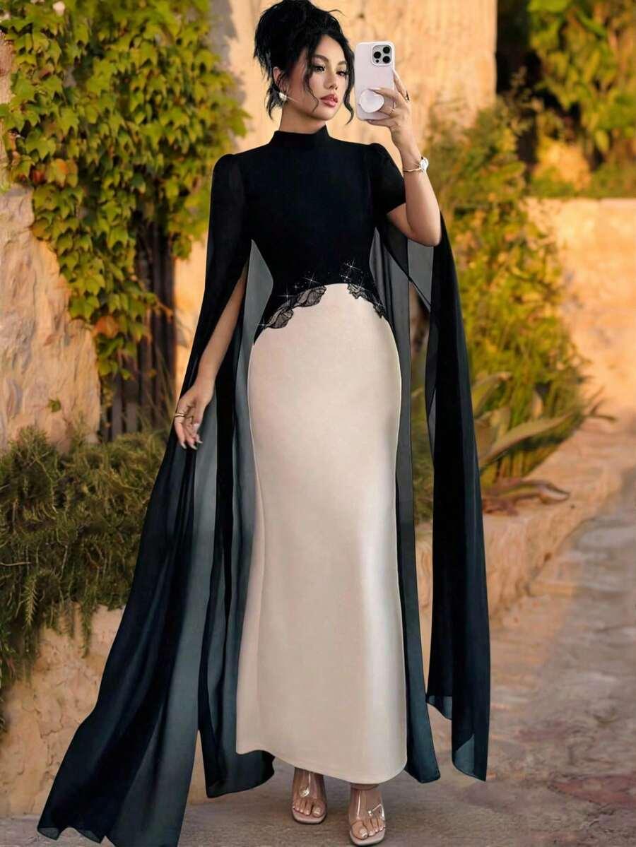 SHEIN MAXI SUKIENKA STÓJKA S06__L