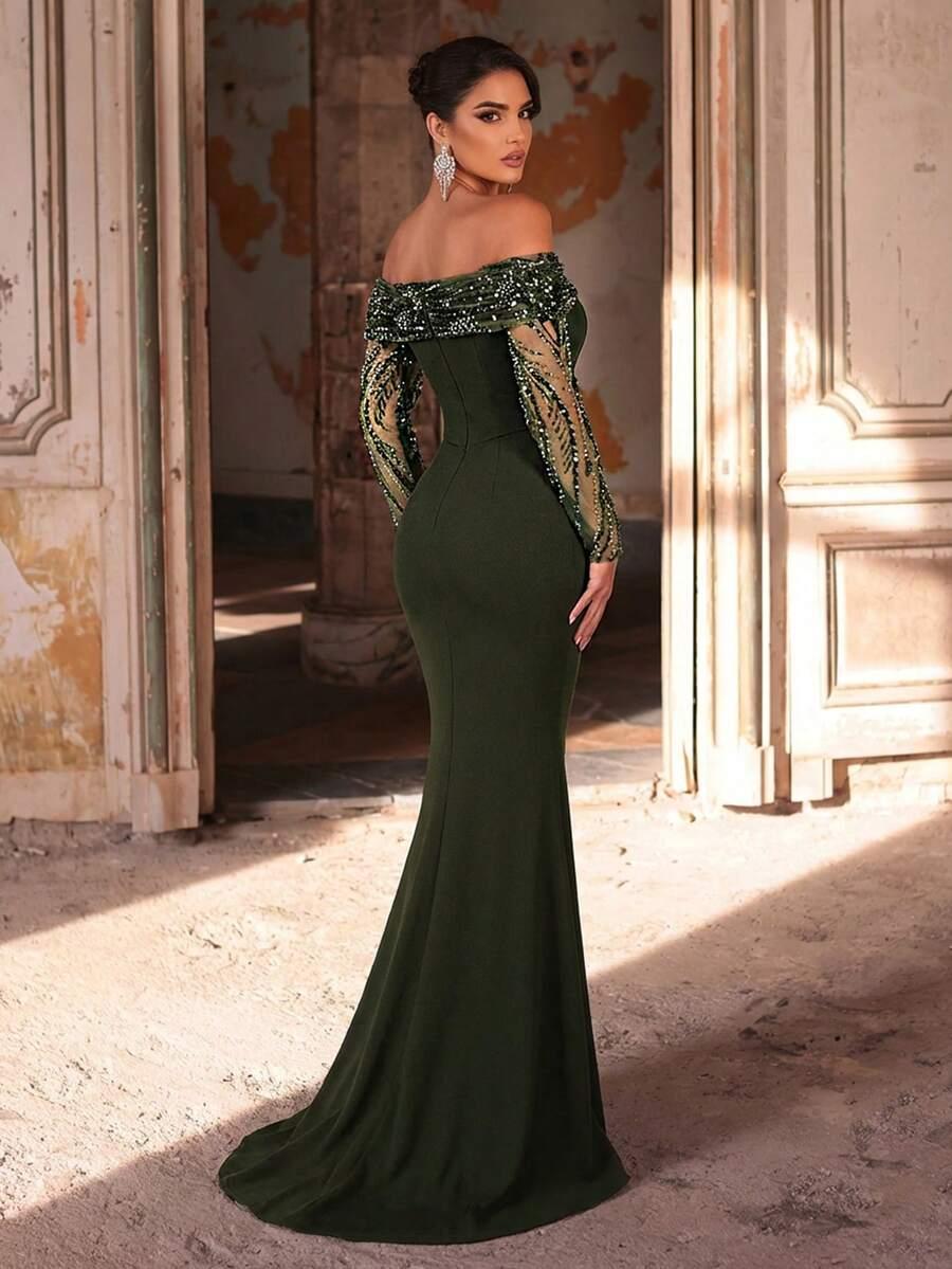 SHEIN ZIELONA MAXI SUKIENKA S06__M