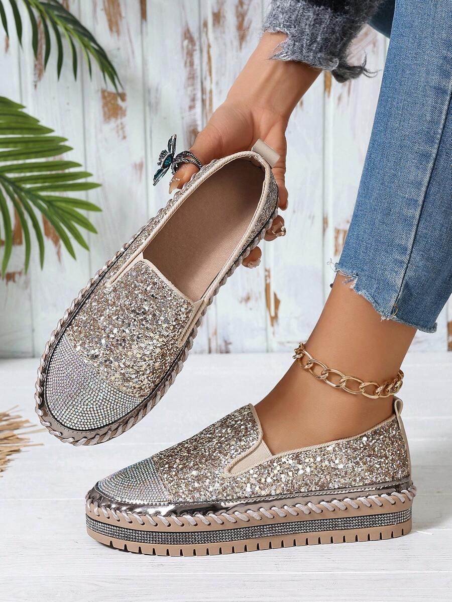 SHEIN ZDOBIONE ESPADRYLE POŁYSK S06__38