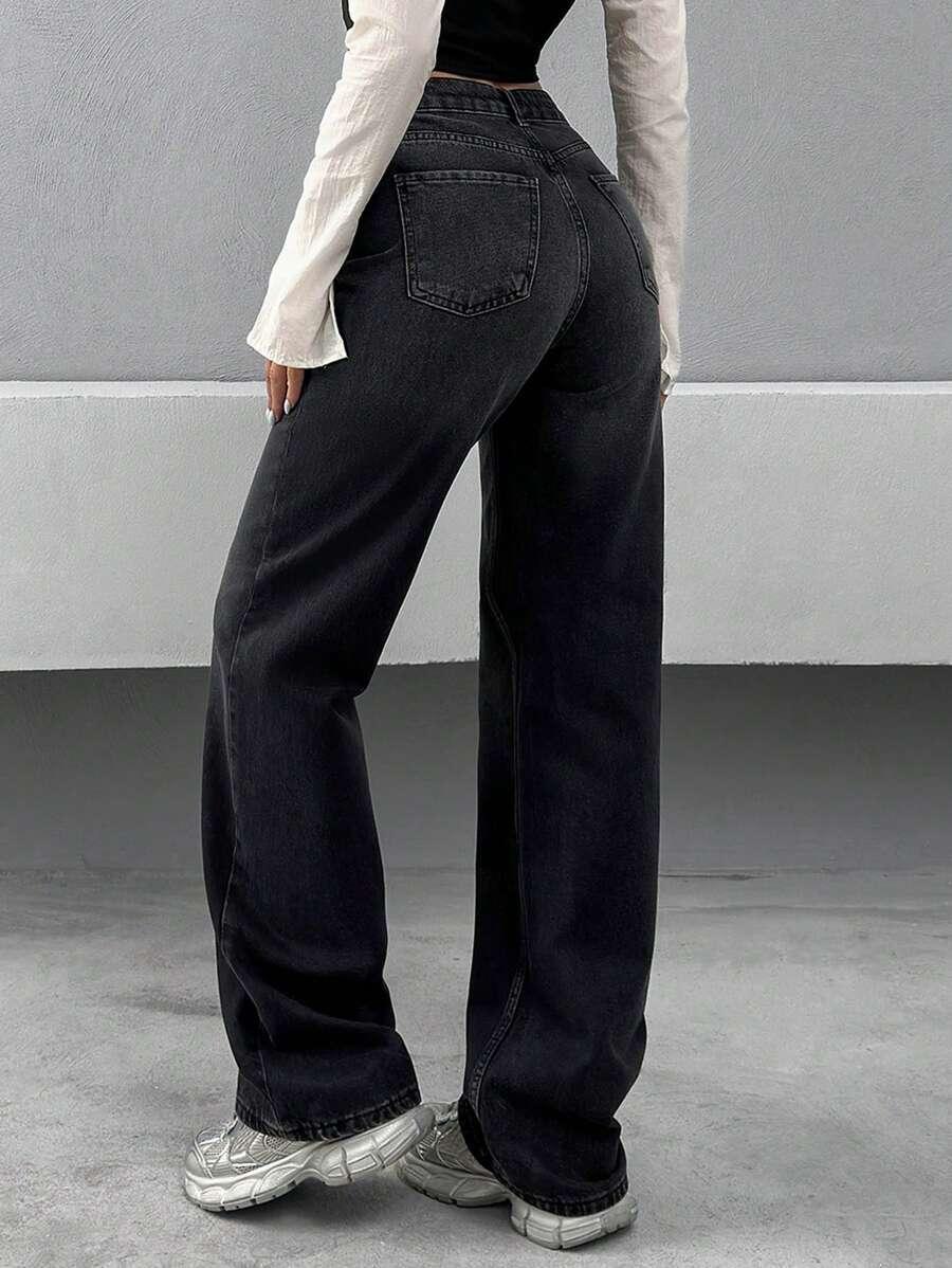 SHEIN SPODNIE JEANS PROSTE NOGAWKI PK01__XS