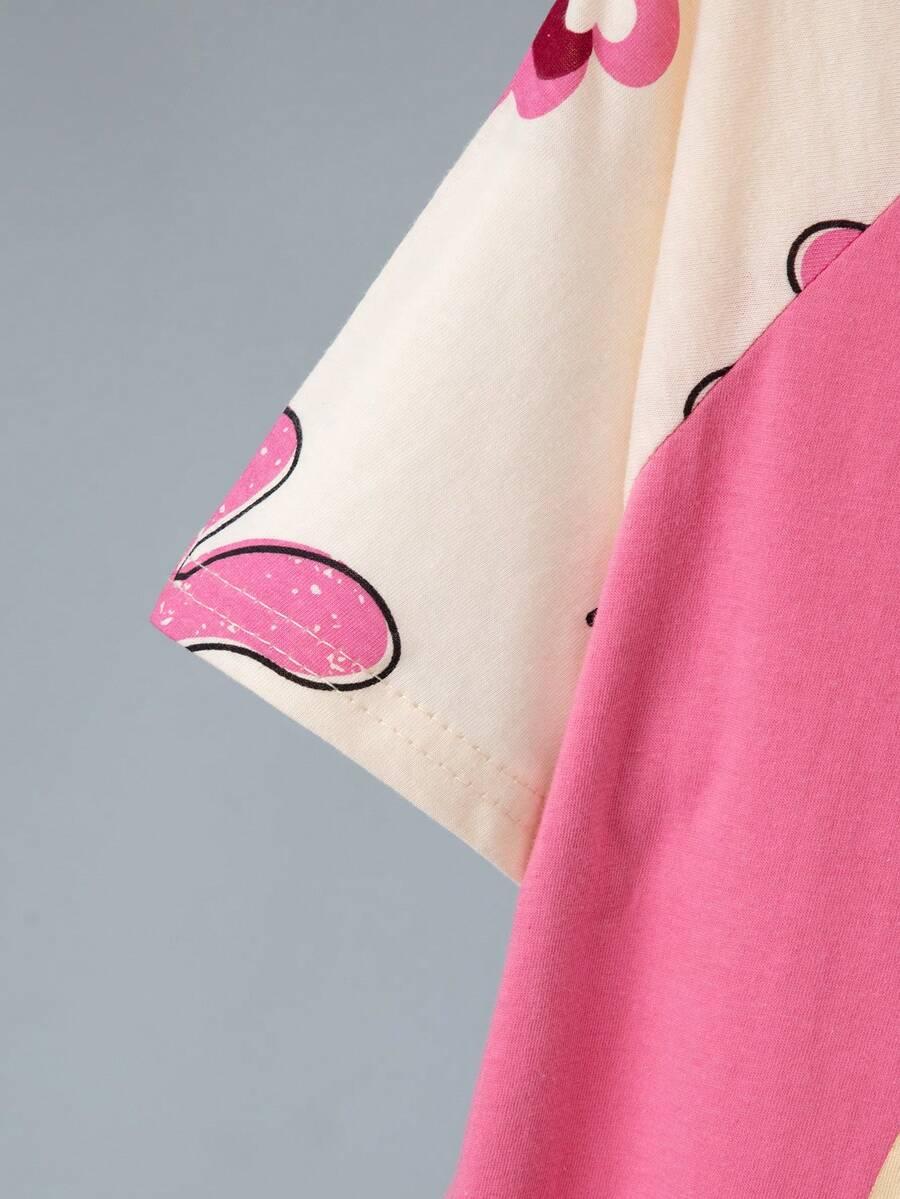 SHEIN KOMPLET PIŻAMOWY KRÓTKIE SPODENKI BLUZKA 2 PACK S06__146/152