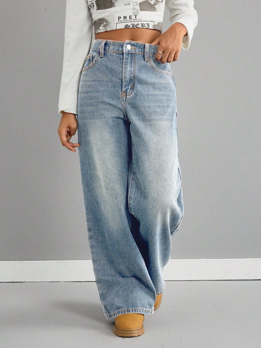 SHEIN NIEBIESKIE SPODNIE JEANS S06__134/140