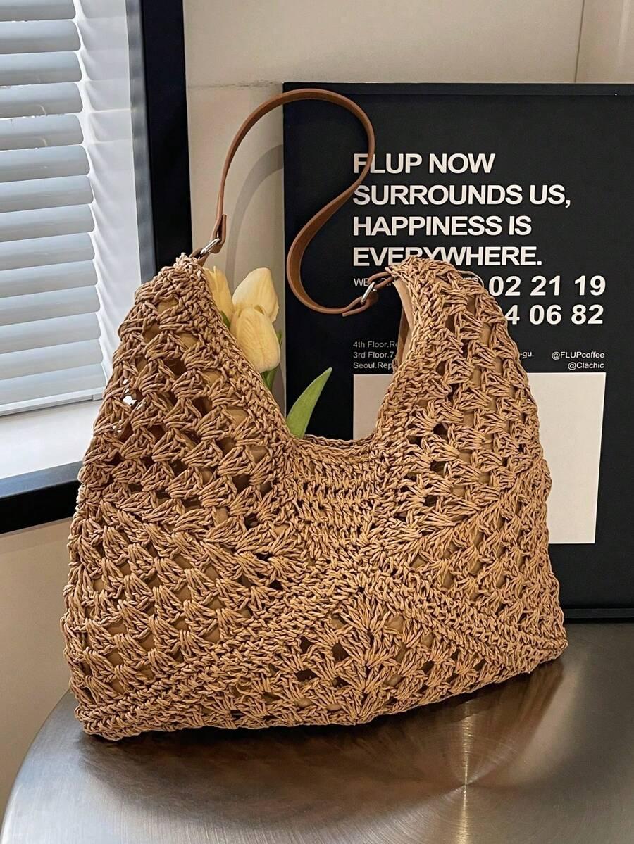 SHEIN BRĄZOWA TORBA NA RAMIĘ S07__25X36