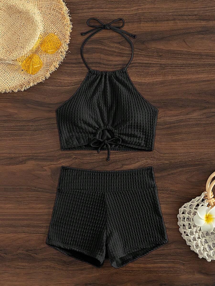 SHEIN DWUCZĘŚCIOWY STRÓJ KĄPIELOWY S09__L