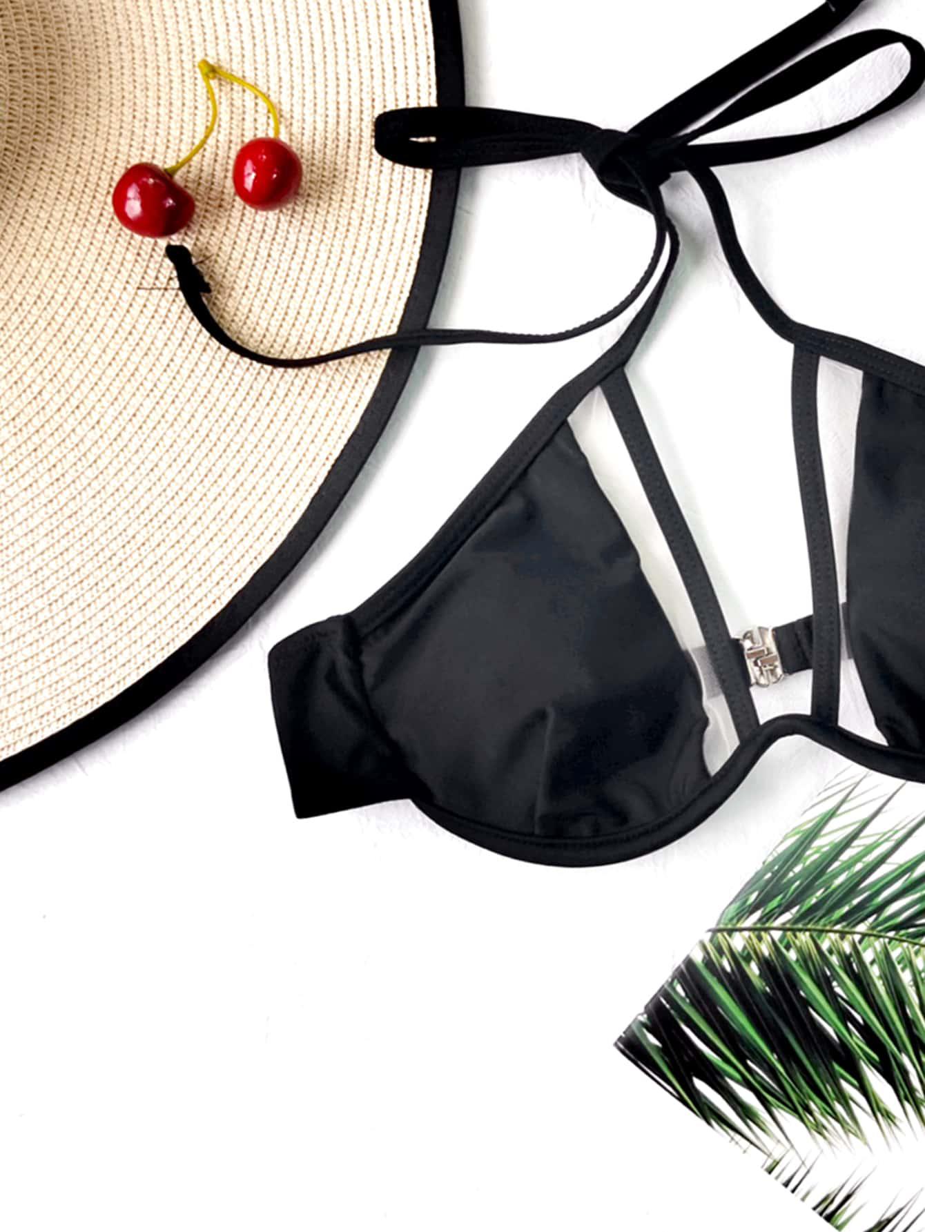 SHEIN CZARNA GÓRA OD BIKINI S06__L